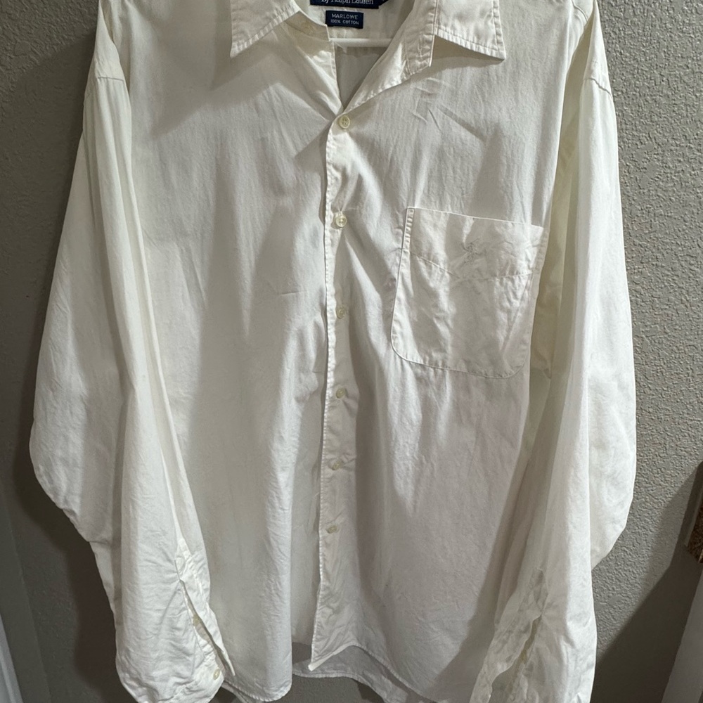 Ralph Lauren White Casual Button Down Shirt